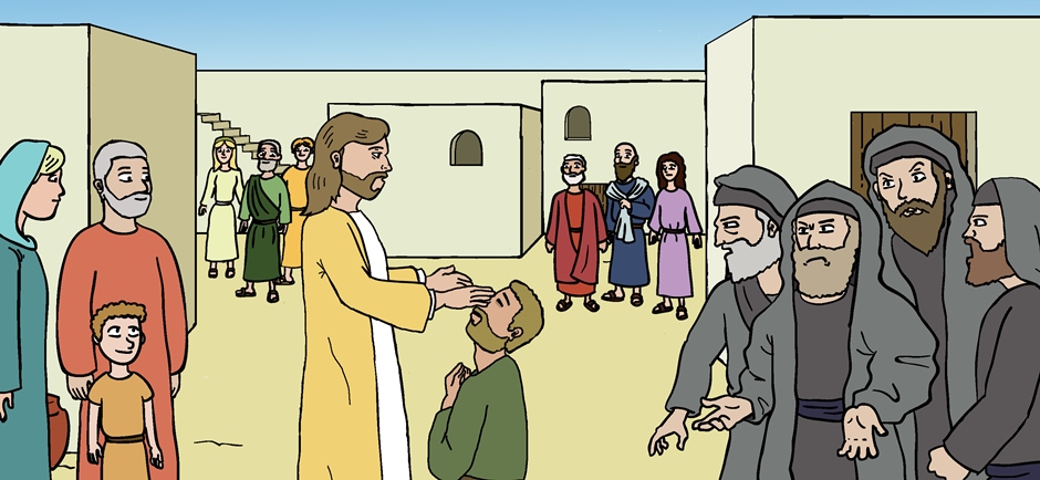 Jesus heals a man blind from birth